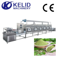 Machine de stérilisation par micro-ondes industrielle efficace pour la poudre de feuilles de Moringa, de qualité alimentaire CE, en acier inoxydable SUS304, avec contrôle PLC