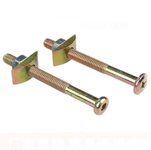 Tornillos y pernos para muebles con <span class=keywords><strong>cabeza</strong></span> de llave <span class=keywords><strong>allen</strong></span> de acero al carbono galvanizado para cuna, tornillos y pernos para litera con enchufe hexagonal - Product Image 1