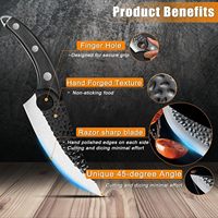 Couteau de boucher à désosser forgé haut de gamme avec étui, en acier à haute teneur en carbone, couteau de chasse Viking pour cuisine, camping, barbecue, cadeau