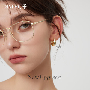 Dinle Fashion Hoop Earrings Medium Size Gold Frame New Upgrade - Product Image 3