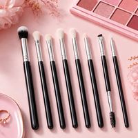 Ensemble de 8 pinceaux de maquillage pour les yeux OEM, logo personnalisé, kit de pinceaux cosmétiques professionnels