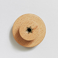Poignée de meuble en bois massif à trou unique, bouton de tiroir scandinave en hêtre pour armoire de cuisine, placard, quincaillerie de meubles, rond