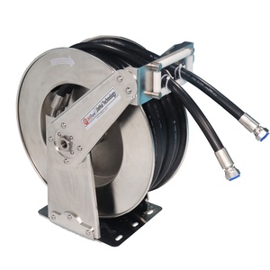 Carrete de Manguera de Combustible de 30 m (100 pies) con Doble Manija, Acero Soldado, Accionamiento por Motor, 12V/24V Ajustable - Product Image 1
