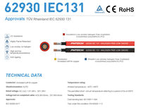 TÜV-geprüftes 62930 IEC131 2,5mm Rot-Schwarzes Solarkabelpaar zur einfachen Polaritätsbestimmung bei der PV-Anschlussverkabelung