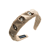 Serre-tête élégant en strass étoilés pour femme, simple et tendance, en tissu à bord large, accessoire pour cheveux et lavage du visage