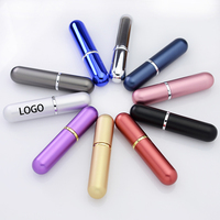 Flacon de parfum unique en aluminium 5 ml, rechargeable, vide, avec logo personnalisé, corps ovale