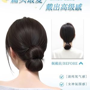 Postizo de moño bajo con clip, moño plano de pelo sintético para mujer, peluca rápida para peinado, extensión de cabello voluminoso para la parte trasera de la cabeza - Product Image 5