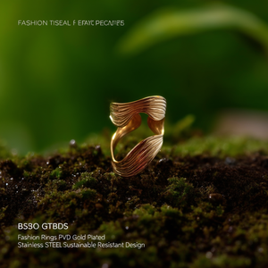 Fashion <b>Rings</b> PVD Gold Plated 316L Stainless Steel Sustainable Resistant Design - Product Image 3
