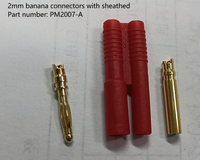 Connecteur banane personnalisé 2mm/3.5mm/4mm, réglable, gaine rouge, 25A, plaqué or cuivre, pour pièces de batterie RC