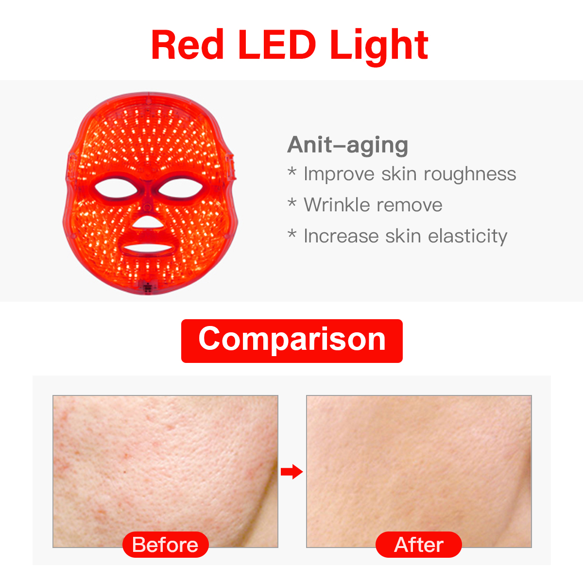 Facial Skincare Home Photon Red Infrared Beauty Flexible Skin Led Face Light Therapy Mask