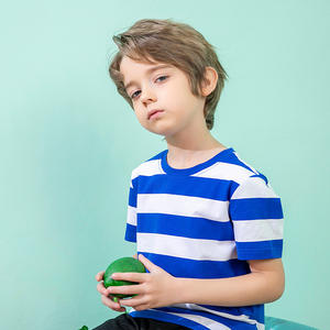 เสื้อยืดเด็กผู้ชายลายทางแขนสั้นผ้าฝ้ายสำหรับฤดูร้อนขายส่ง - Product Image 2