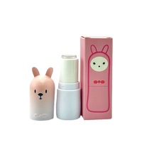 Tube vide pour rouge à lèvres/baume à lèvres en forme d'alpaga de dessin animé mignon pour enfants, en matériau ABS, avec bouchon à vis et marquage à chaud