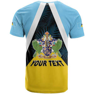 Camiseta personalizada <span class=keywords><strong>de</strong></span> Santa Lucía Feliz 44 años <span class=keywords><strong>de</strong></span> independencia Celebrando el Día <span class=keywords><strong>DE</strong></span> LA Independencia <span class=keywords><strong>de</strong></span> Santa Lucía Bandera Logo Camiseta - Product Image 2