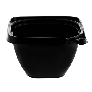 Boîte en plastique recyclable de bol carré inviolable jetable de haute qualité de 16 OZ pour les présentoirs de nourriture de supermarché pour les salades de nouilles - Product Image 2