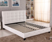 Lit luxueux Lit king-size moderne Cadre de chambre à coucher pleine grandeur Meubles sur mesure