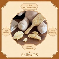 Brosse à cheveux Shily&OS personnalisée en marbre motif feuille d'érable, grande brosse volumisante antistatique pour massage du cuir chevelu, peigne élégant pour salon