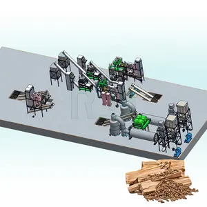 Full Automatic 1-2 T/H Small Capacity Sawdust Bamboo Pellet Production Line In Vietam