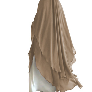 Nouveau Voile <span class=keywords><strong>de</strong></span> Prière Uni 2026 <span class=keywords><strong>de</strong></span> Fabrication Soignée pour Femmes Musulmanes, Modè<span class=keywords><strong>le</strong></span> Turc à Nouer sur la Tête, 2 Couches, Long Niqab en Chiffon Khimar - Product Image 5