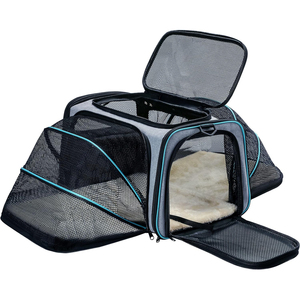 Airline Approved Expandable Cat Dog Pet Carrier Soft-<b>Sided</b> Eco-Friendly Fashion with Removable Fleece Pad and Pockets - Product Image 1