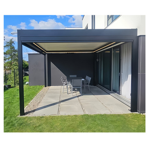Usine Aluminium <span class=keywords><strong>Louvre</strong></span> Toit Pergola LED Gazebo Étanche Décoration Extérieure Rongeur Preuve Caractéristique À La Mode Nouveau Modèle - Product Image 1