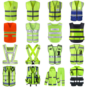 Alta visibilità verde giallo poliestere chiusura con cerniera 2 pollici argento strisce riflettenti traffico notte avvertenza gilet di sicurezza - Product Image 5