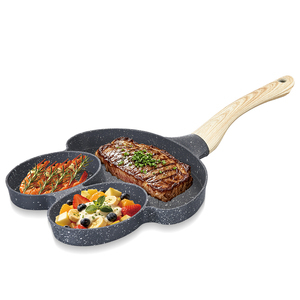 Poêle à griller RAF R.2550 19CM en aluminium à trois sections, surface noire mouchetée, poignée effet bois, pour cuisson au gaz <span class=keywords><strong>et</strong></span> à <span class=keywords><strong>induction</strong></span> - Product Image 1