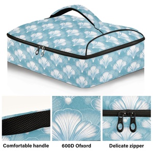 Hawaiian Custom Blue Aluminum Foil Insulated Thermal Cooler Bag Pizza Casserole Pans Carrier Cooler Bag on Delivery - Product Image 2