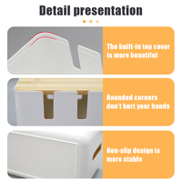 Probebi CSB01 gestion de la multiprise de bureau boîte de rangement en plastique conteneur organisateur de câble avec couvercle en bambou