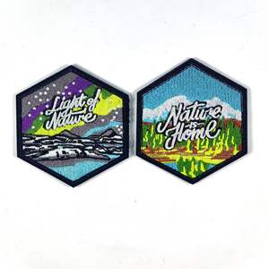 库存户外补丁刺绣钩环铁登山徒步野营补丁包帽徽章 - Product Image 4