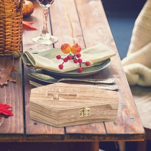 Casa colonica in legno Pet frassino scatola di Halloween scatola di legno retrò scatola di immagazzinaggio per Pet Memorial Keepsake - Product Image 4