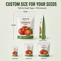 Sachet Doypack Personnalisé pour Graines de Tomate Jaune, Protection Précise, Impression Gravure, Sac Plastique avec Logo, Biologique et Dégradable