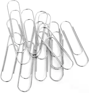 Metal 25mm Paper Clip Silver Custom Logo Stainless Steel Binder Clip For Office