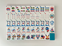 Jeu de Mahjong américain en acrylique sur le thème du ski d'hiver, personnalisé OEM, 160 pièces, marque privée, vente en gros