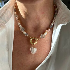 <span class=keywords><strong>Collana</strong></span> Artigianale da Spiaggia <span class=keywords><strong>con</strong></span> <span class=keywords><strong>Perle</strong></span> Barocche e <span class=keywords><strong>Perle</strong></span> <span class=keywords><strong>di</strong></span> Vetro, Placcata Oro 18K, in Acciaio Inossidabile, <span class=keywords><strong>con</strong></span> Ciondolo a <span class=keywords><strong>Fiocco</strong></span>, Gioielli - Product Image 3