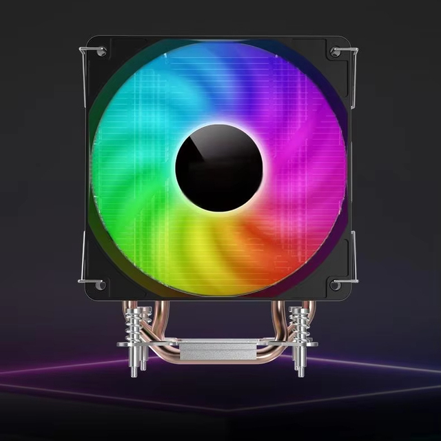 OEM/ODM 120mm Computer CPU Cooler 4*6mm Heat Pipes Fluid Bearing RGB LED Black Intel LGA1700/1200/115* Compatible 135W TDP Low
