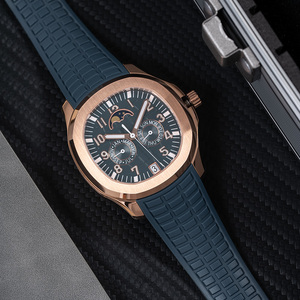 Montre mécanique multifonctionnelle de luxe pour homme, phase de lune, remontage automatique, bracelet en caoutchouc, mouvement ETA de haute qualité, acier inoxydable - Product Image 2