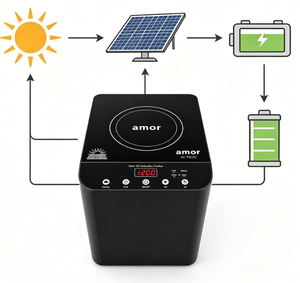Cuisinière à induction solaire hors réseau DC à brûleur unique en fer 1200W, design taille-hauteur pour une cuisson facile et des plats chauds - Product Image 3