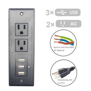 PDU 3 Pin Power Extension 3 Usb Strip/<span class=keywords><strong>2</strong></span> Outlet USA Power Extension Socket Dengan Rak - Product Image 5