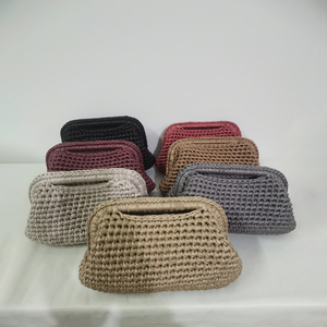 Borsa <span class=keywords><strong>a</strong></span> <span class=keywords><strong>Tracolla</strong></span> in Corda Intrecciata 2025, Clutch Artigianale da Donna, Borsa Designer Lavorata <span class=keywords><strong>a</strong></span> Maglia con Catena Metallica - Product Image 1