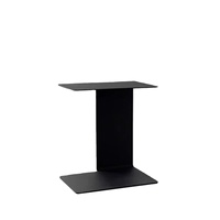 Table d'appoint mobile en acier noir de style italien minimaliste, mobilier de salon, design moderne et compact, sans rangement caché