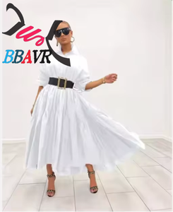 Fall 2025 Women Clothes Casual Solid Color Long Sleeve Loose Women Dress Shirt Dresses <b>Plus</b> <b>Size</b> Women's Dresses - Product Image 2