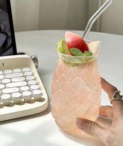 ถ้วยแก้วทรงสับปะรดขนาด16ออนซ์พร้อมหลอดดูดดีไซน์แบบอเมริกันสำหรับร้านอาหารที่ให้บริการแก้วน้ำผลไม้สำหรับดื่ม - Product Image 6