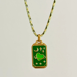 Collana Statement Trendy con Goccia di Olio Colorata e Occhio di Diao in Smeraldo, in Acciaio Inossidabile Placcato Oro 18K, Occhio <span class=keywords><strong>Blu</strong></span> - Product Image 3