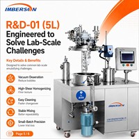 Mélangeur émulsifiant homogénéisateur sous vide automatique 5L avec pompe à engrenages haute précision pour cosmétiques, shampoings, sauces, idéal pour les petites salles de R&D et les formulateurs