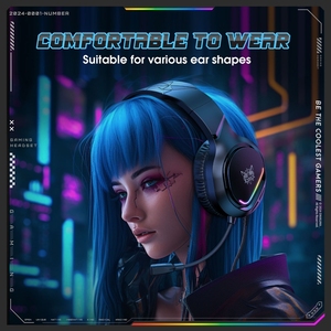 Harga Terjangkau <span class=keywords><strong>Headset</strong></span> Gaming ONIKUMA X31 USB / 3.5mm Kabel RGB Light dengan Mikrofon Panjang Kabel 2.2m - Product Image 6