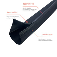 Funda Protectora de Cables con Cierre de Cremallera, Resistente al Desgaste e Impermeable, de Nailon y PVC