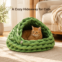 Gebreide, moderne, warme winterhonden- en kattenmand, zacht, draagbaar, binnenhuisdierenhuisje, grensoverschrijdende groothandel