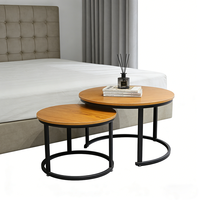 Table basse ronde moderne en MDF pour l'entrée de la maison, la villa et l'hôtel – Design unique avec structure métallique