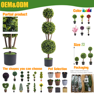 RUOPEI PE+UV Résistant aux UV, Boule de topiaire artificielle <span class=keywords><strong>en</strong></span> bois-plastique imitation Milan, Plantes artificielles <span class=keywords><strong>en</strong></span> <span class=keywords><strong>pot</strong></span>, Ignifuge, Écologique, Durable - Product Image 2