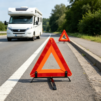 Miroir de sécurité réfléchissant pliable d'urgence, outil, panneau de signalisation LED pour voiture, panneau triangulaire de signalisation routière réfléchissant